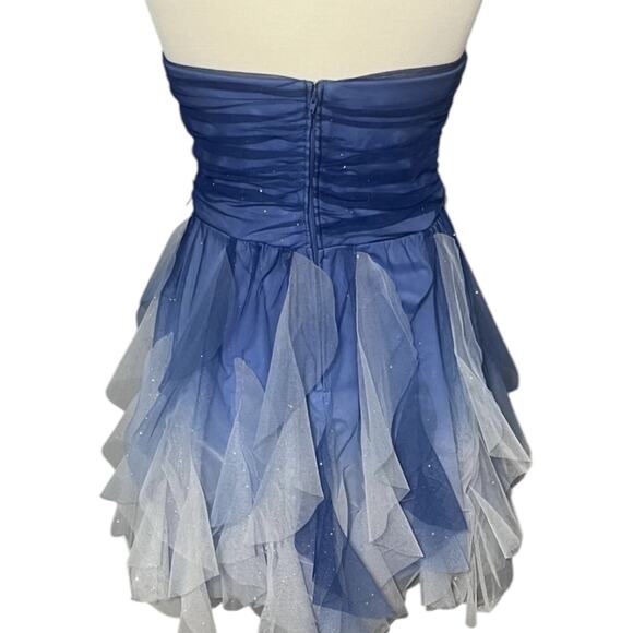 Teeze Me Dress Formal Dance Junior 11/12 Strapless Blue Ombre Tulip Skirt - Picture 5 of 6
